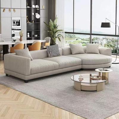 China Modular Customizable Modern Fabric Combination Upholstered Couch 1+3 Chaise Corner Living Room Luxury Cotton Linen Sofa for sale