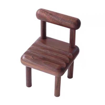 China Wholesale China Yuanwen Black Walnut Portable Small Office Chair Wooden Mobile Phone Bracket for sale