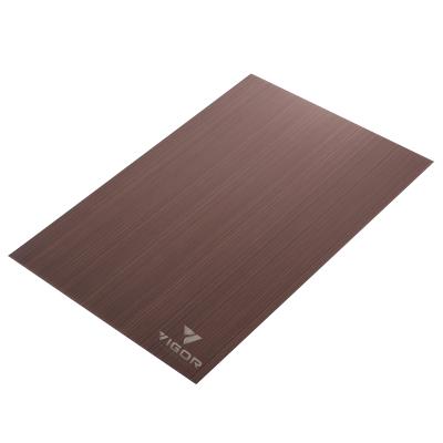 China Architecture decoration and fabrication custom colors 316 red gold 304 4*10 bronze nano-paint stainless steel hairline sheet decoration for ceiling for sale