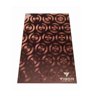 China Architecture decoration and fabrication free sample 304 316 3D laser finish bright pvd coated rose gold stainless steel sheets for sale