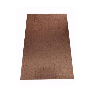 China Architectural Decoration And Embossed Netting 4x8 Decorative Rose Gold Anti Fingerprint Stamped 304 Stainless Steel Sheet for sale