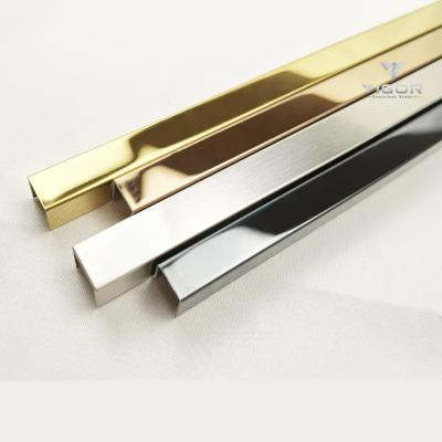 China Modern 304/316 grade u shape stainless steel tile trims tile edge pfofiles for edge protaction for sale