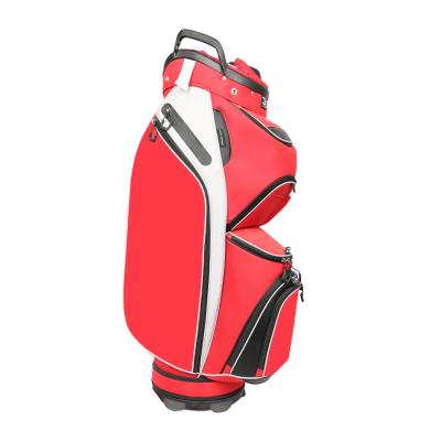 China For Golf Course Wholesale 14 Dividers Golf Bag Durable PU Golf Stand Bag With Handle for sale