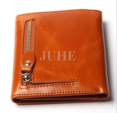 China Vintage rfid rfid luxury triple leather ladies wallet with id window for sale