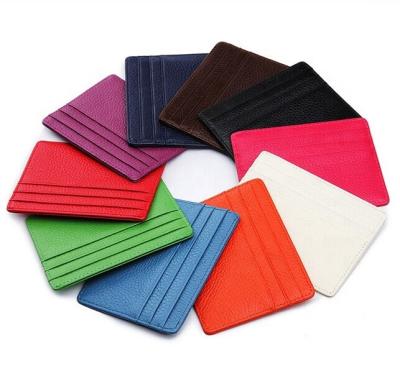 China Fashion PU Leather Card Sleeve RFID Blocking Slim Pocket Credit Card Holder for sale