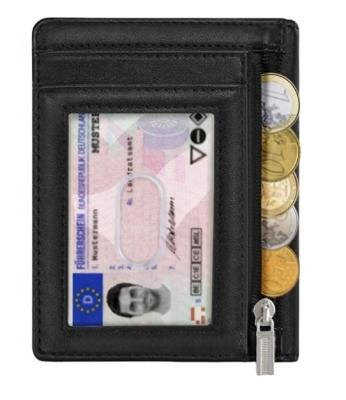 China Fashion PU Leather Men RFID Credit Card Holders Business Card Holder Business Card Holder With Cion Slot for sale