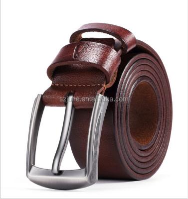 China 2021 Cowhide Brown Weightlifting Man Custom Genuine Leather Men's Leather Belts JUHE for sale