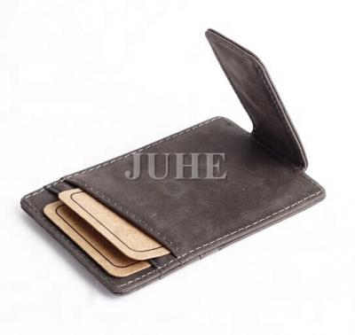 China 2021 Custom Vintage RFID Credit Cards RFID Card Holder Money Clip Leather Casual Magnetic Clip for sale