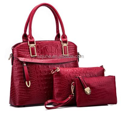 China Handbag Manufacturers China Women Handbag Brands 2021 JUHE Popular Crocodile Grain Shoulder Handbag Ladies Peers Wallet Lady Genuine Leather Woman Handbags for sale