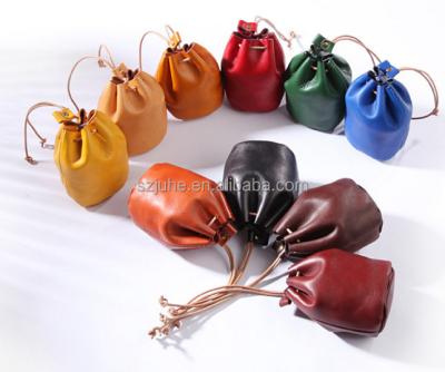 China Purse Sets Small Coin Purse Pouch Premium Leather Drawstring PU Leather Pouch for sale