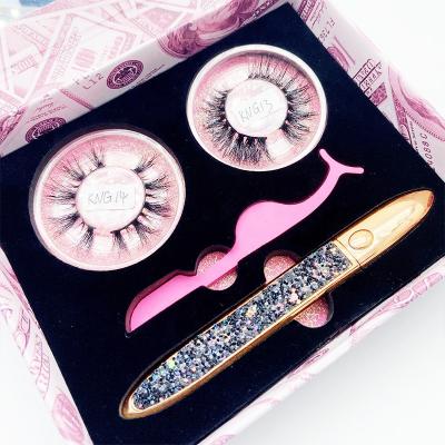 China 2021 Natural Mink Eyelashes Custom Logo With Magnetic Good Quality 3d Tapered Fluffy Mink Eyelash Vendor Vendor for sale