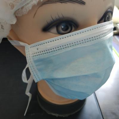 China Elastic Medical Disposable Blue Pink Tie Face Mask Surgical Ear-loop Mask Mouth Mask 3 Layer Ply Filter Anti-dust Non-woven Earloops Mask for sale