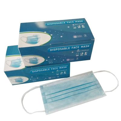 China Elastic Ear-loop Mask Medical Protective Face Mask With Virus Swollen Mask Face Cast Layer Medical Blue Disposable Mask 50Pcs Box for sale