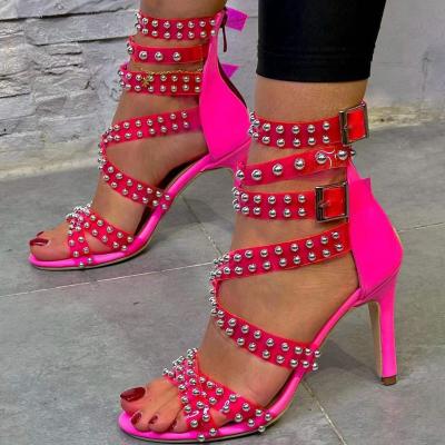 China Full Chime Jelly High Heels Women Fashion Durable Designer Pink Ladies Zip Heeled Sandals Rhinestone Luxury Pumps Sandalias de mujer for sale