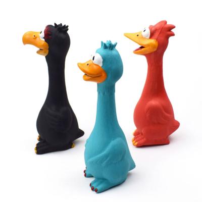 China Healthy Pet Toy For Dog Wholesale RTS Latex Scream Chicken Squeaking Viable Natural Weird Interactive Dog Game for sale