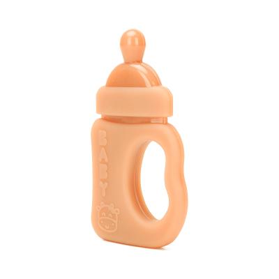 China Eco-Friendly Baby Bottle Shape Baby Teether Toys BPA Free Silicone Funny Toy Cute Soft Teether for sale