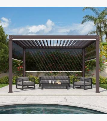 China Luxury Roof Gazebo Metal Pergola Gazebo Canopies 365*500cm Easily Assembled Waterproof Aluminum Gazebo for sale