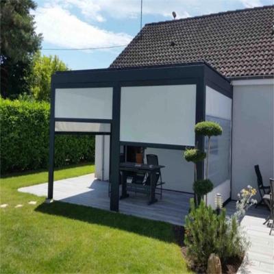 China Easily Assembled Louvered Roof Of Garden Aluminum Outdoor Bioclimatic Pergola With Screens And Lights for sale