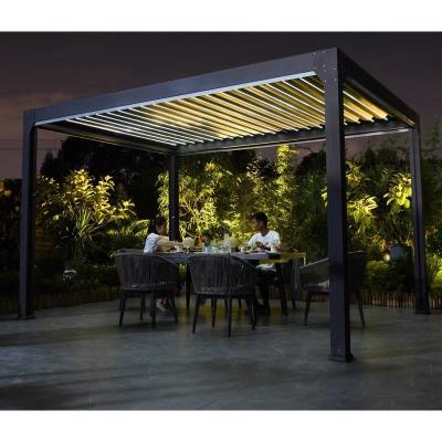 China Easily Assembled Motorized Outdoor Bioclimatic Canopy Roof System Aluminum Garden Gazebo Pergola for sale