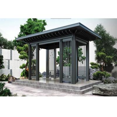 China Easily Assembled Luxury Gazebo House Garden Gazebo Structures High Quality Outdoor Aluminum Waterproof Hardtop Gazebo for sale