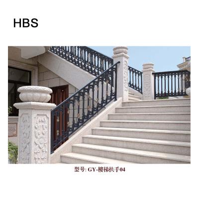 China Modern prefab bronzy stair railing wooden house iron grill fence design for porch for sale