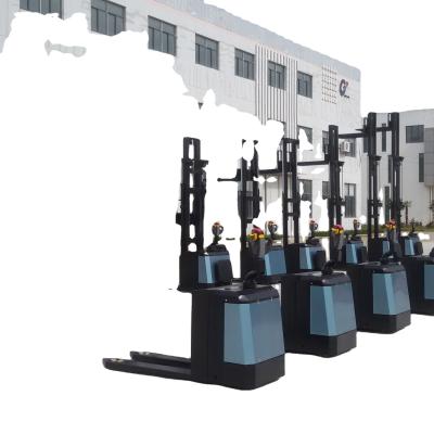 China Hotels Full Electric Pallet Stacker Wide Leg Battery Pallet Stacker In Hot Sale Te koop