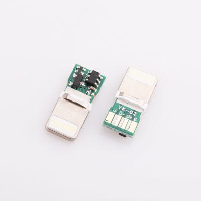 China Stainless steel apple lightning male c10a pcb connector 8pin iphone male usb plug connectors for sale