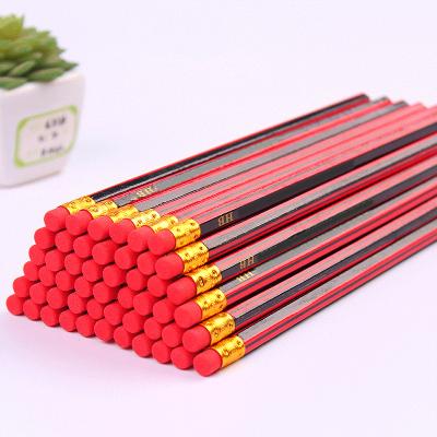 China office & High Quality Customized School Pencil Poplar Wooden HB Pencils Graphite HB Pencil Graphite Pencil With Eraser for sale