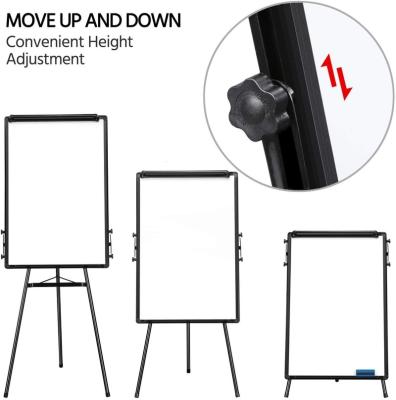 China Single Side Lifting Adjustable Tripod Flip Chart Board Portable Flipchart Magnetic Height Easel Portable Folding Magnetic Height Mobile Stand Shelf Board White Board for Office for sale