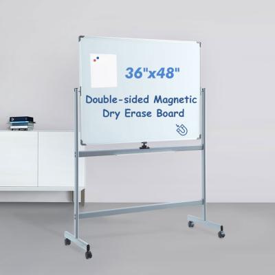 China Education Office Supplies Magnetic Dry Aluminum Sight Whiteboard Mobile Erase Board With Support Wheels For Home Office School for sale