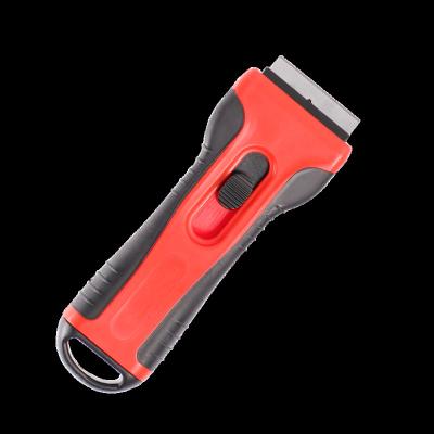 China Cutting Handle Tools Scraper Razor Blades Mini Plastic Retractable Scraper Razor Blades With 5 Blades Window Scraper for sale