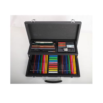 China Professional Drawing Wooden Case Art Sets from Morden Art Supplies Set Set De Arte 2022 Luxury Kit Pencil Sharpener Color Pencils for Kid for sale