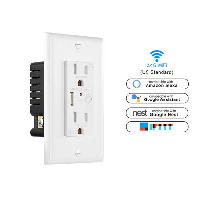 China Wide Voltage: 100v-240v KEYGMA Duplex Electrical Outlet Socket 15 Amp Wifi Plug Duplex Smart Plug for sale