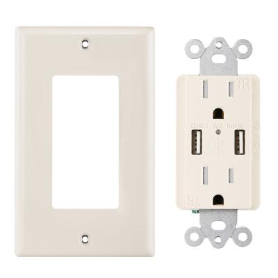 China Hot Selling 15 Amp American Standard USB Charger USA Style Wall Outlet 15 A USB Receptacle for sale