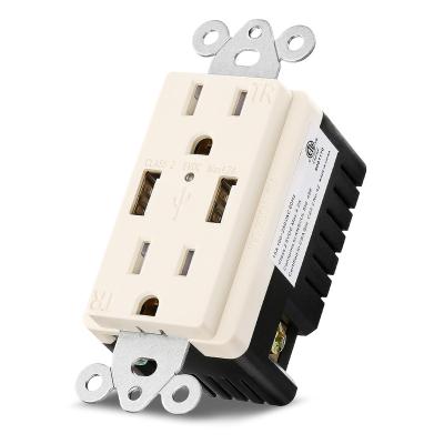 China American Market 15 Amp 125 Volt 5-15R Duplex Tamper Receptacle Heavy Duty USA Charger USB Electrical Outlet for sale