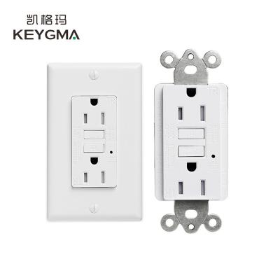 China Customized Service KEYGMA 220V 15A GFCI Residential/General Purpose White Wall Outlet UL943 Standard for sale