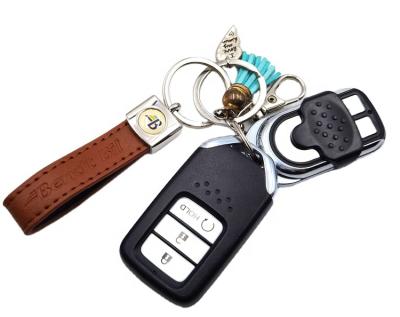 China Promotional Custom Made Genuine Leather Key Chain Leather Key Chain Embossed Logo Metal Pu Leather Keyrings Key Chain for sale