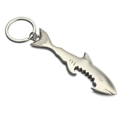 China Customized Luxury Shark Bottle Opener Bar BBQ Metal Bottle Opener Key Chain Custom Key Chain With Cheap Fish Bottle Opener Keychains for sale