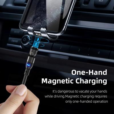 China New Wholesale Strong Magnetic Cable Charging On Stock 3 in 1 USB Magnetic Charging Cable 540 Degree Fast Charging Cable for IOS/Type-C/Micro for sale