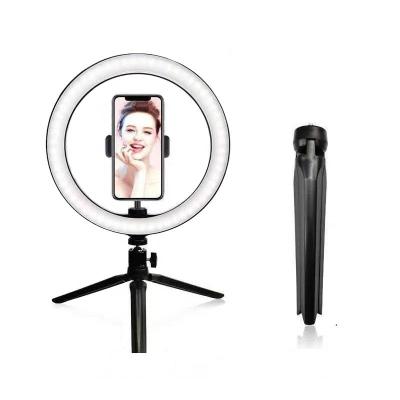 China Dimmable 10 inch Portable LED Ring Light Portable Photography Desktop Selfie Ring Light for sale