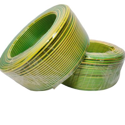 China Wholesale Copper Conductor Underground Single Core 6 PVC 10 16 25 35 50 70 95 mm2 Insulated Ground Wire Yellow Green Copper Ground Cable for sale