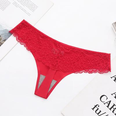 China Breathable Fashion Knitted Thong Printed Low Waist Womens Cotton Panties for sale