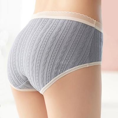 China Antibacterial New Women's Lace Underwear Manufacturer Wholesale Crotch Cotton Underwear Sheer Rib Briefs for sale