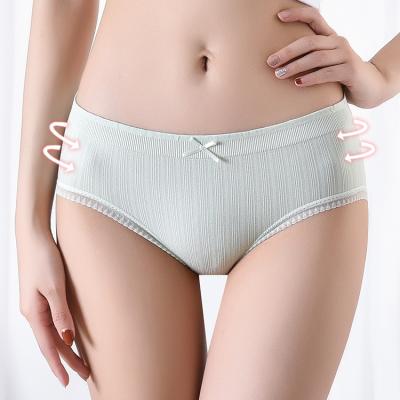 China Popular Japanese Seamless Cotton Lace Underwear Women's Breathable Waist Briefs Middle Crotch Girls Bottom for sale