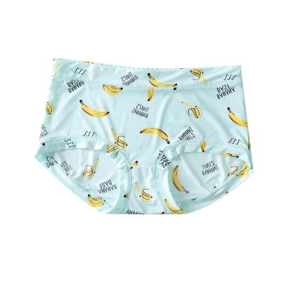 China Crotch Girl's Silk Mid Waist Printed Cotton Cartoon Panties Women's Breathable Underwear Briefs Manufacturer for sale