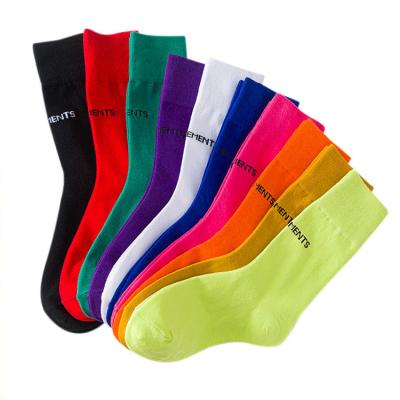 China Wholesale New Design Sporty Socks Colorful Tube Knitting Crew Socks Custom Logo Socks For Women for sale