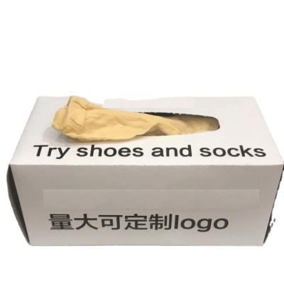 China QUICK DRY try on socks for shoe store disposable foot socks with box one time socks for sale