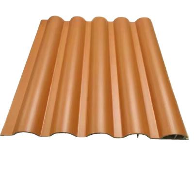 China Modern orange wpc wall semicircle interior decoration particleboard bamboo wainscoting vinyl timber for sale