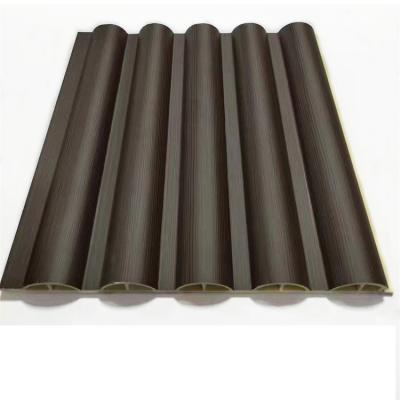 China Modern Semicircle Fiber Straight Grain Pine Wood Composite Tarpaulin Panel Bamboo Cavity Grid Film for sale