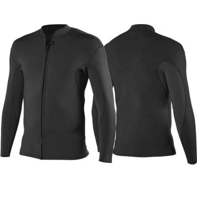 China 2mm 3mm Neoprene Wetsuits Jacket Mens Wetsuit Tops Custom Black Long Sleeve Wetsuit Anti-UV Top Top for sale